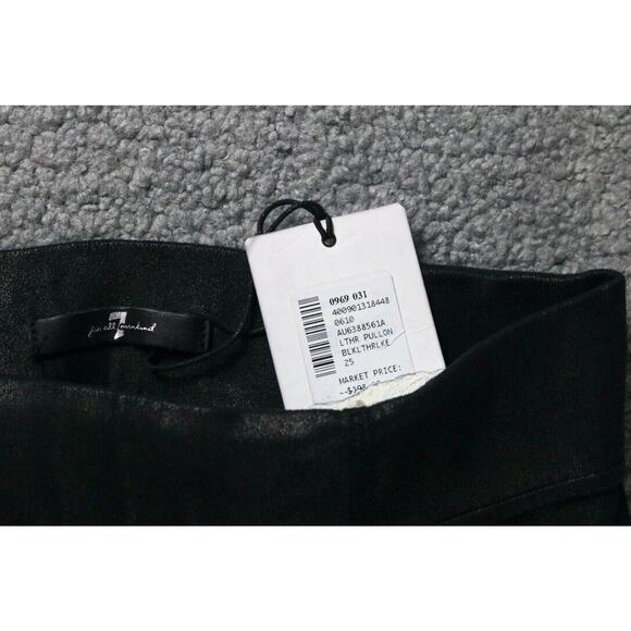 New 7 for All Mankind Pants Womens 25 Black Faux Leather Legging Ankle Zip - Picture 4 of 10